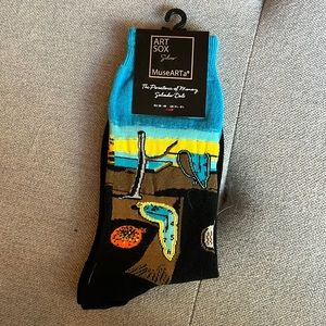 Novelty socks - Salvador Dali’s “The Persistence of Memory” on crew dress socks